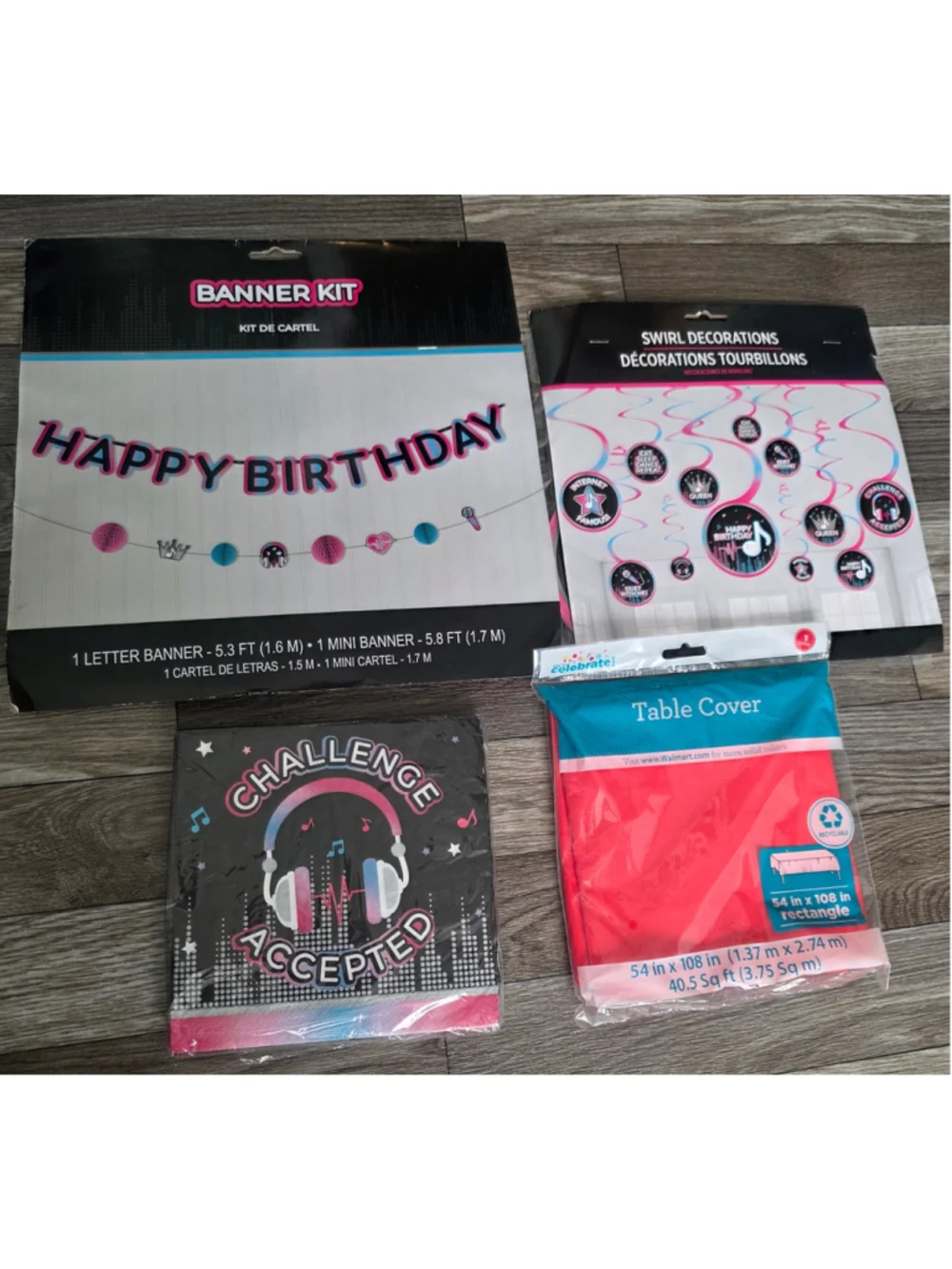 Amscan Party Supplies Decoration Set One Size Black Pink